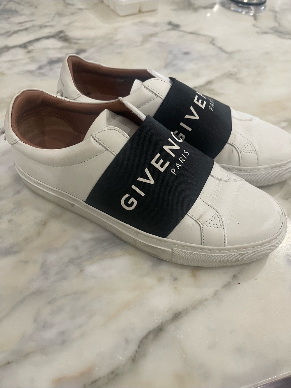 Givenchy White Leather Slip-On Sneakers  Size 37